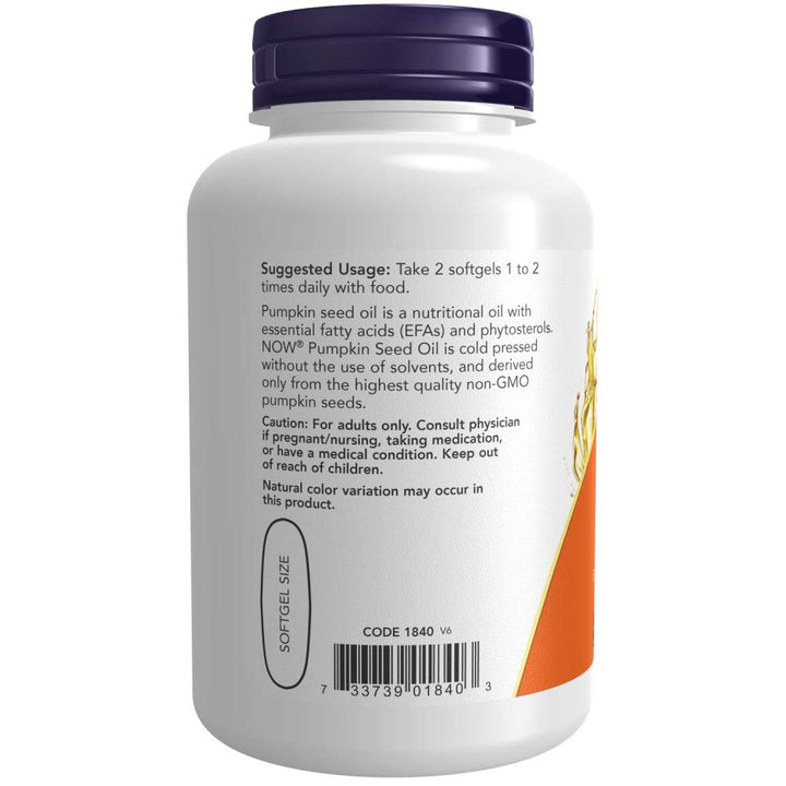 Aceite De Semillas De Calabaza Now Foods 1000 Mg Cápsulas Alta Calidad - Imagen 3