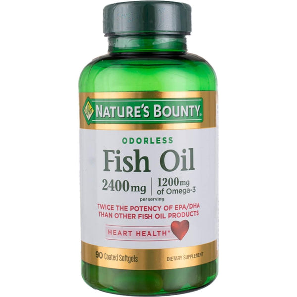 Aceite De Pescado Omega 3 2400mg 90 Cápsulas Natures Bounty Salud Cardiovascular y Cerebral