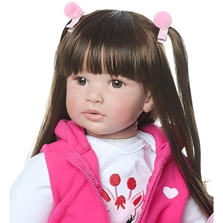 Muñeca Reborn iCradle 24 Pulgadas Realista Para Niños Y Coleccionistas Con Cabello Rizado - Imagen 2