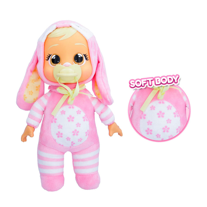 Muñeca Tiny Cuddles Lola 9 Pulgadas Lágrimas Reales Pijama Conejo Rosa - Imagen 5