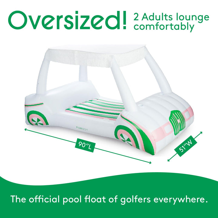 Funboy Carro De Golf Inflable Gigante Flotador De Piscina Con Sombrilla Retro - Imagen 3