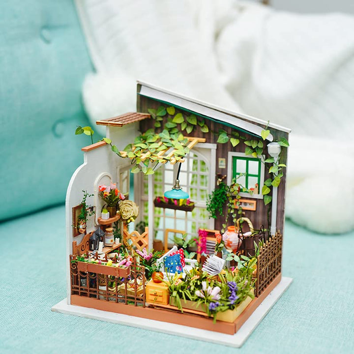 Robotime Diy Miniature Dollhouse Kit Garden House Con Mueble - Imagen 6