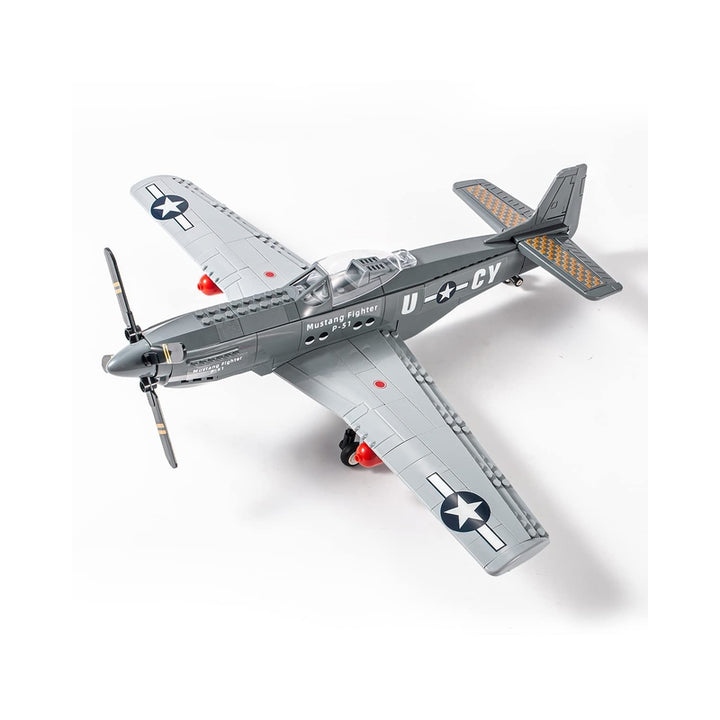 Juego Bloques Construcción P-51 Mustang 256 Piezas Avión Militar - Imagen 1