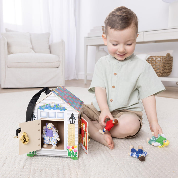 Casa De Muñecas Melissa Doug De Madera Con Timbre Y Llaves Para Niños - Imagen 2