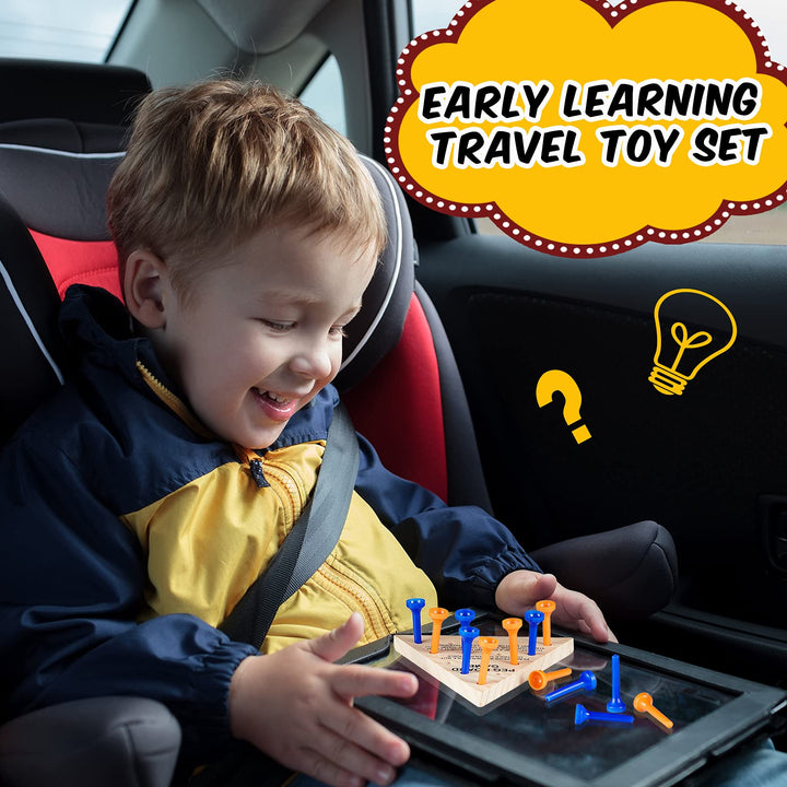 Juego De Mesa Triangular De Madera 3 Packs Con Clavijas De Plástico Divertido Y Educativo - Imagen 5