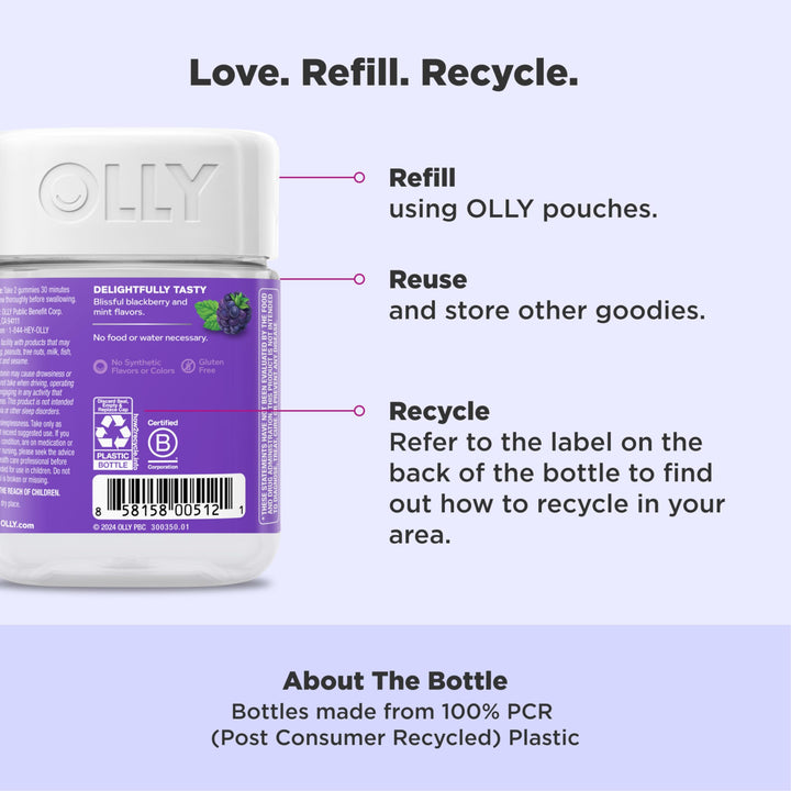 OLLY Sleep Gummy Melatonina 3mg L-Theanine Chamomile Ayuda a Dormir Naturalmente - Imagen 5