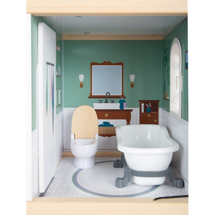 Casa De Muñecas De Madera Villa Urbana Juguete Infantil Para Juego Creativo - Imagen 2