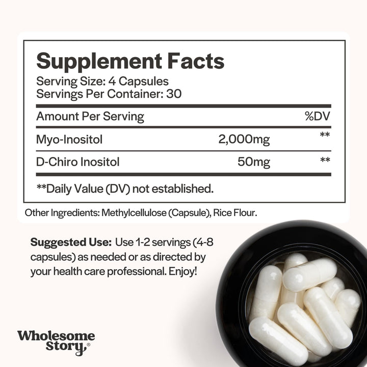 Suplemento de Myo-Inositol y D-Chiro Inositol 2050 mg Wholesome Story Balance Hormonal Natural - Imagen 3