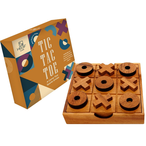 Juego Tic Tac Toe De Madera Para Mesa Diversión Y Decoración - Imagen 1