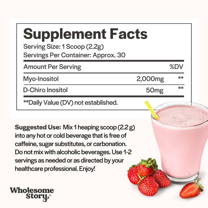 Polvo De Myo-Inositol E Inositol D-Chiro Wholesome Story Apoyo Hormonal Saludable - Imagen 3