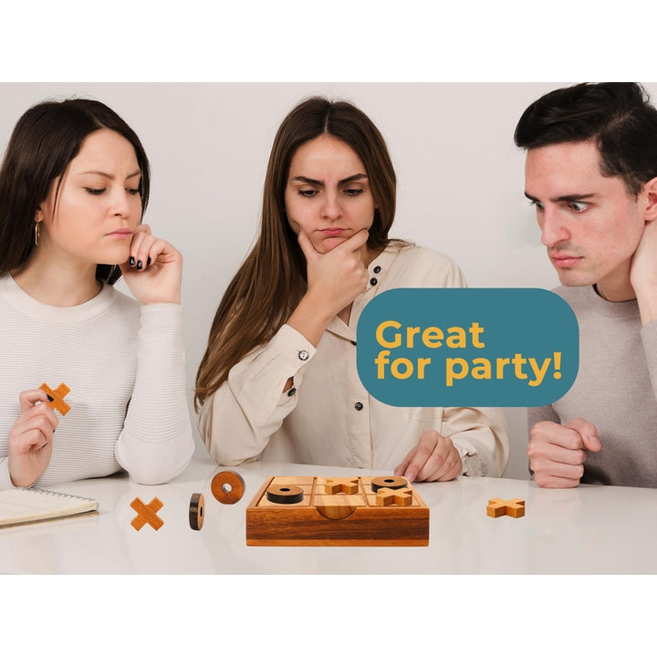 Juego Tic Tac Toe De Madera Para Mesa Diversión Y Decoración - Imagen 7