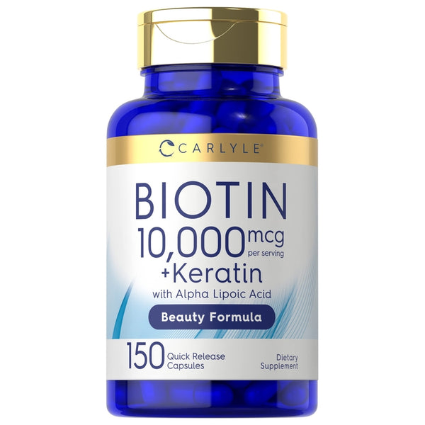 Biotina Carlyle 10000 Mcg Con Queratina Y Acido Alfa Lipoico 150 Capsulas - Imagen 1