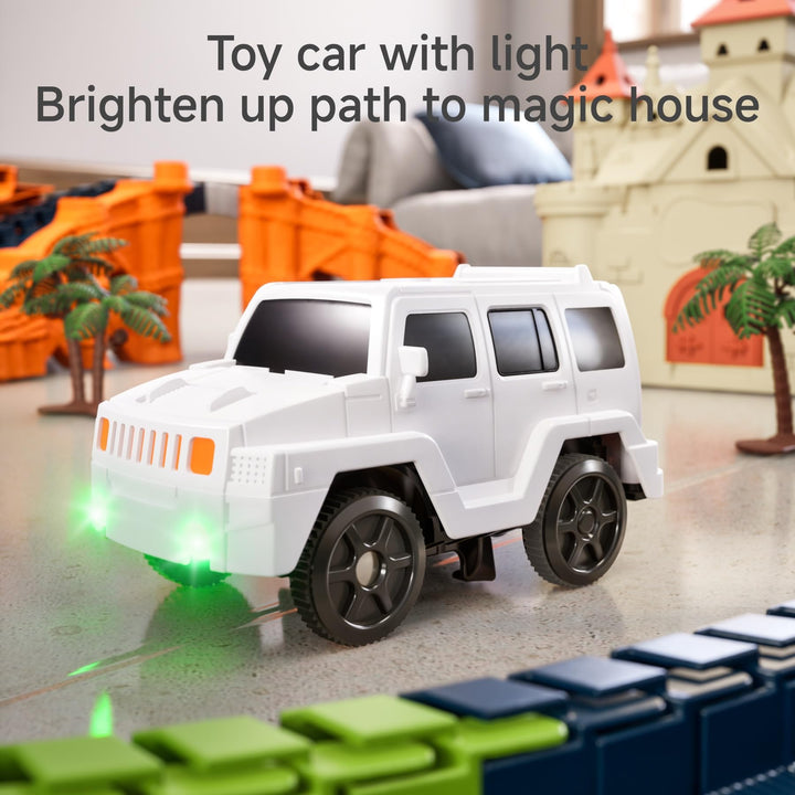 Pista de Carreras 200 Piezas Giratoria 360° para Niños 3 a 7 Años – Juguete Mágico de Castillo - Imagen 2