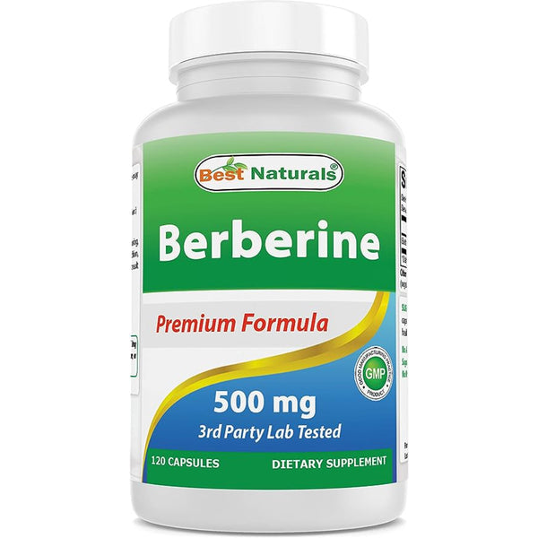Berberina 500mg Best Naturals Apoyo Inmunológico y Cardiovascular 120 Cápsulas