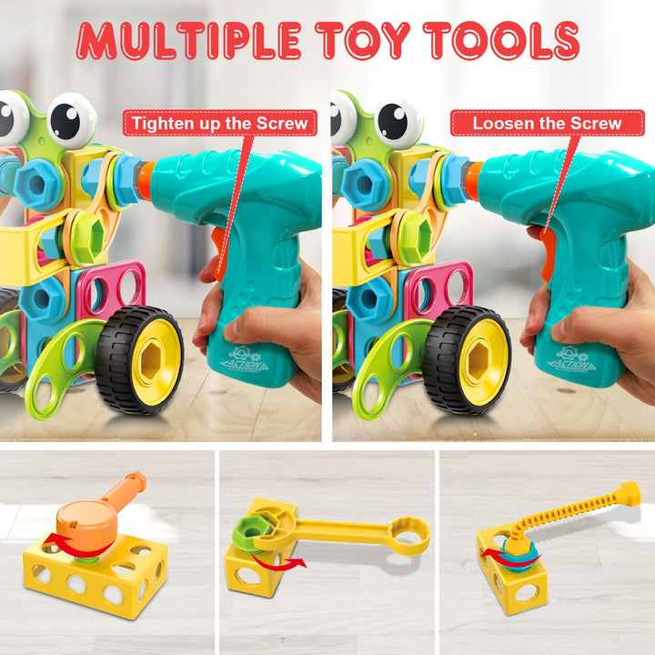 Nxone 195 Piezas Juguetes Educativos STEM Para Niños Desarrollo Creativo y Motor - Imagen 5