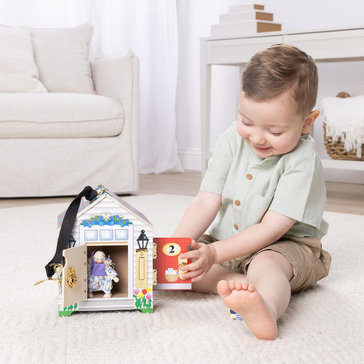 Casa De Muñecas Melissa Doug De Madera Con Timbre Y Llaves Para Niños - Imagen 7