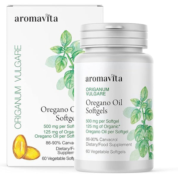 Aceite de Oregano Griego Aromavita 108mg 60 Cápsulas Vegano y Sin Gluten Apoyo Digestivo