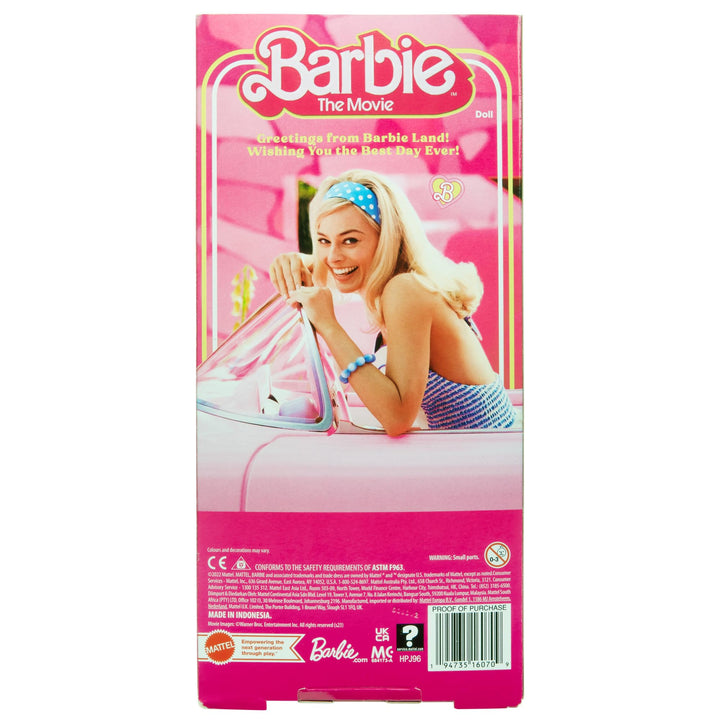 Muñeca Barbie The Movie Margot Robbie Vestido Guinga Rosa 30 cm Coleccionable - Imagen 7