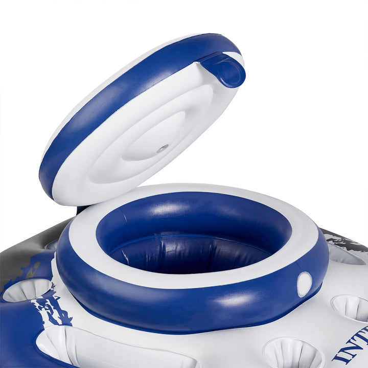 Intex Mega Chill Enfriador Flotante Inflable para 24 Latas con Portavasos y Bandejas - Imagen 5