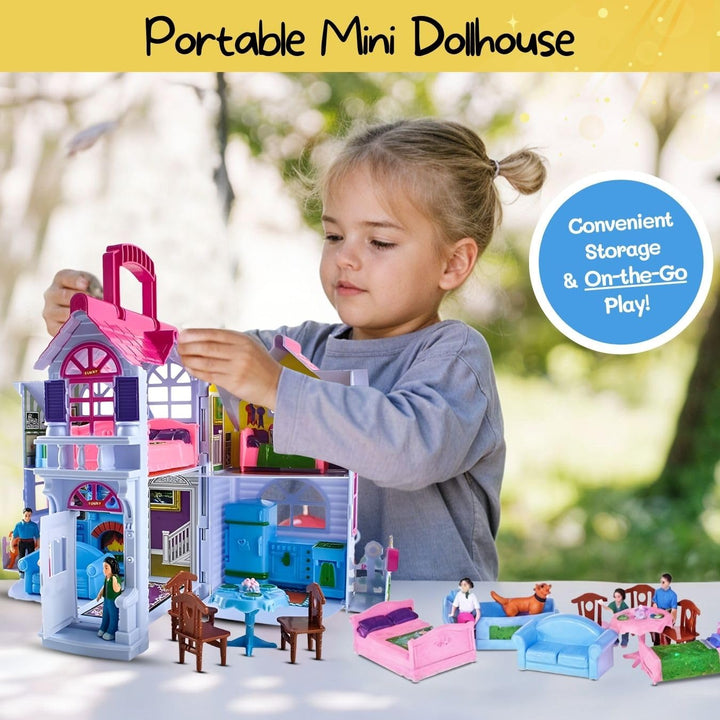 Casa De Muñecas Plegable My Sweet Home 3 En 1 Con Muebles Y Figuras - Imagen 7