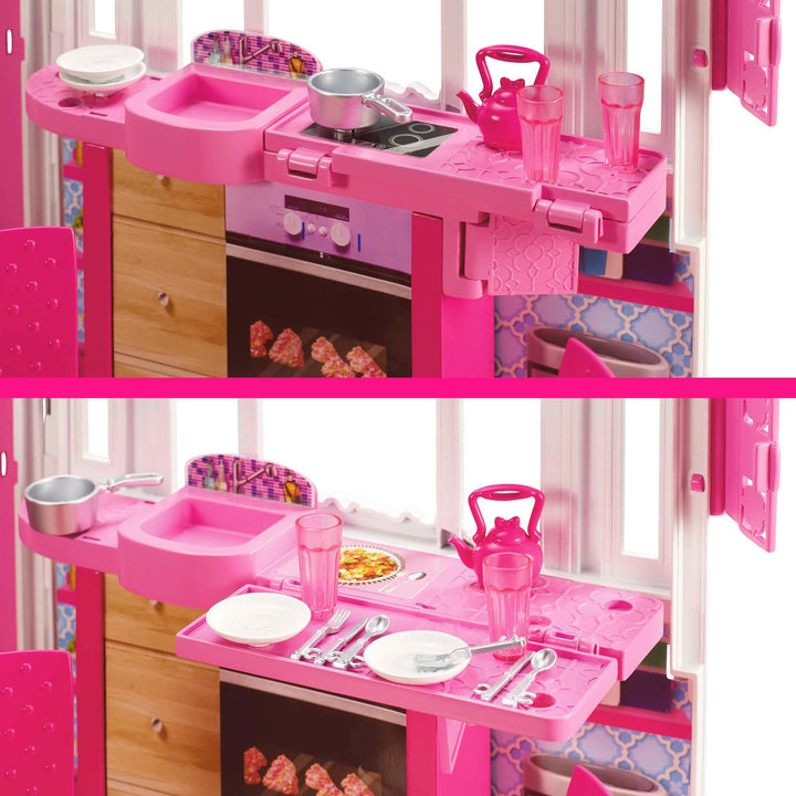 Casa De Muñecas Glam Getaway Barbie Rosado 2.5 Pies De Ancho Con 3 Habitaciones - Imagen 5