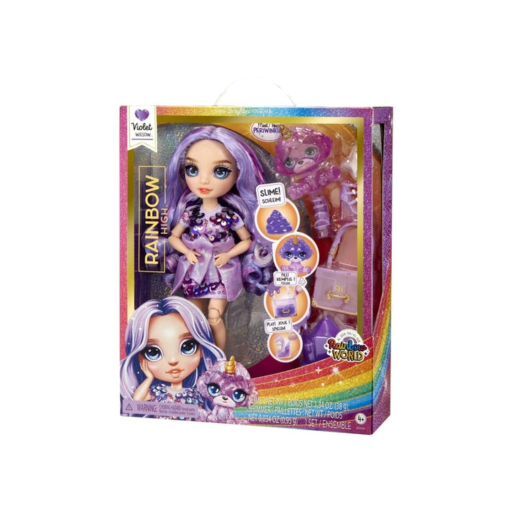 Muñeca Rainbow High Violet Willow con Slime y Mascota Mágica Accesorios Personalizables - Imagen 4