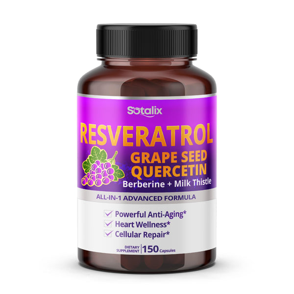 Resveratrol 24000 Mg Potente Antienvejecimiento Con Semilla De Uva Y Quercetina - Imagen 1