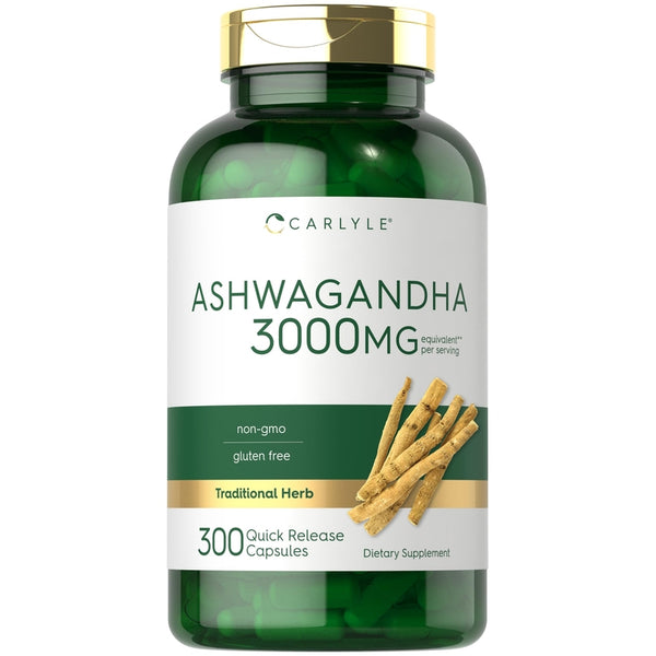 Ashwagandha 3000 Mg 300 Cápsulas Extracto Sin Gluten Energiza Y Desintoxica - Imagen 1
