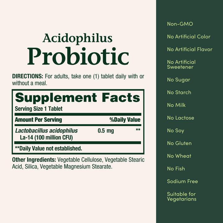 Probiotico Acidophilus Suplemento Nature S Bounty 120 Tab Digestivo - Imagen 6