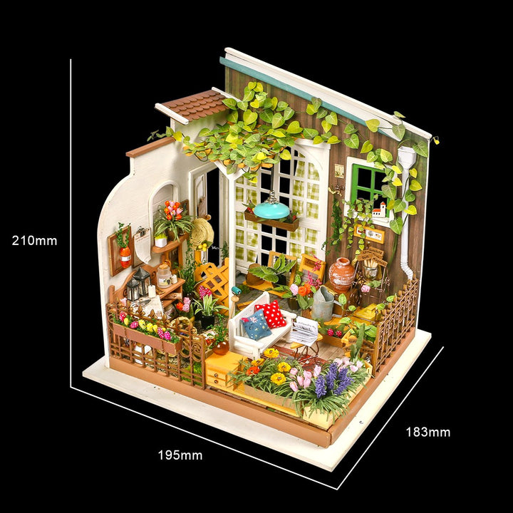Robotime Diy Miniature Dollhouse Kit Garden House Con Mueble - Imagen 3