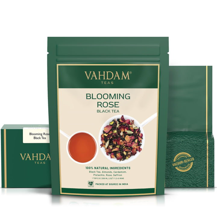 Vahdam Blooming Rose Tea Té Negro con Rosa y Especias 200 Gramos Envío Gratis - Imagen 7