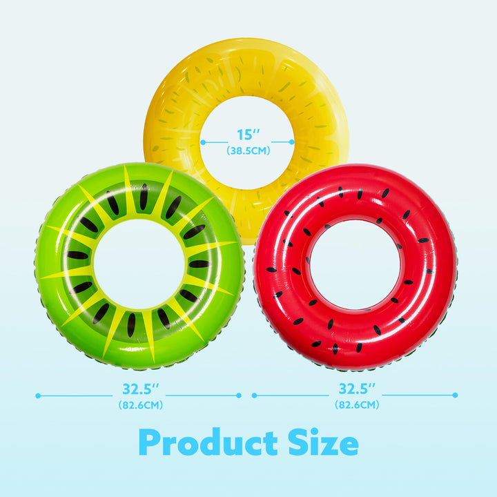 Balsa Inflable Joyin Pack 3 Frutas para Piscina Sandía Kiwi Limón - Imagen 6