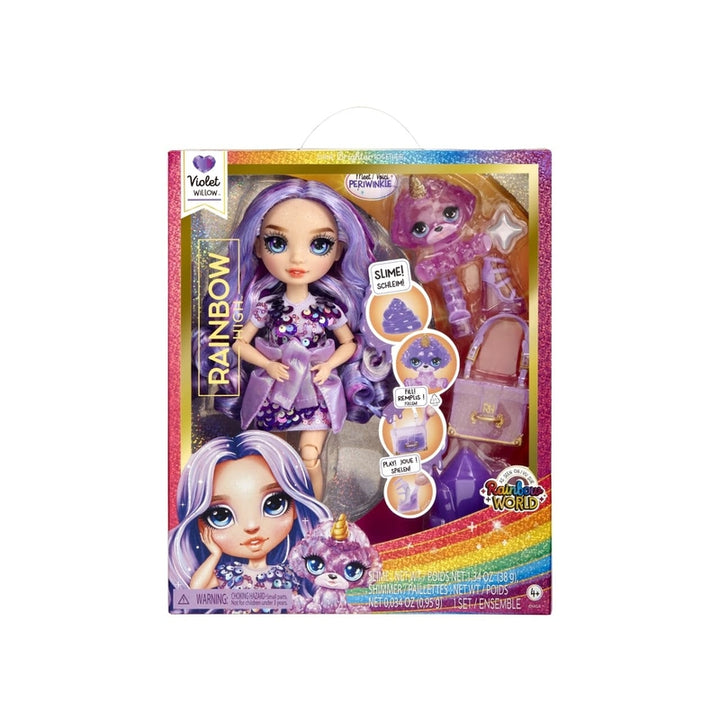 Muñeca Rainbow High Violet Willow con Slime y Mascota Mágica Accesorios Personalizables - Imagen 3