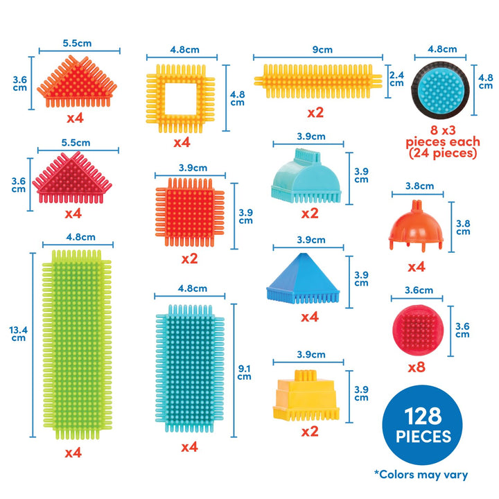 Juguete Bloques de Construcción 80 Piezas Bristle Blocks para Niños Desarrollo Creativo - Imagen 3