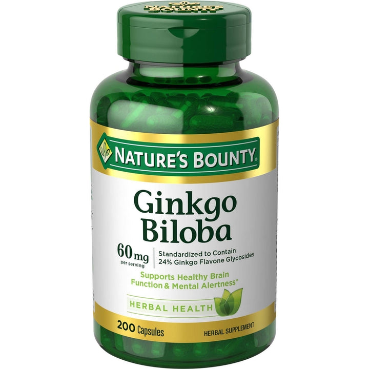 Ginkgo Biloba 60 Mg Natures Bounty 200 Capsulas Salud Cerebral y Memoria - Imagen 1