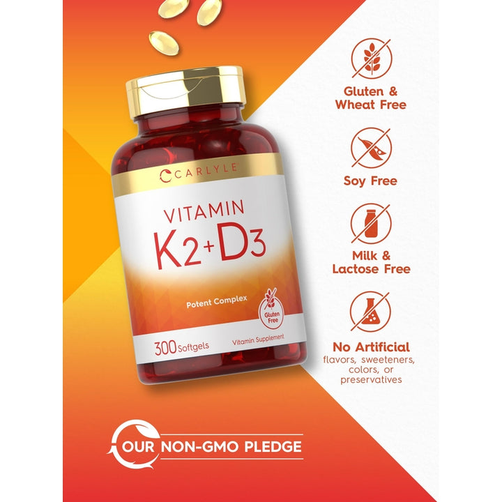 Suplemento De Vitamina K2 Mk7 Y D3 300 Cápsulas Salud Óptima - Imagen 5