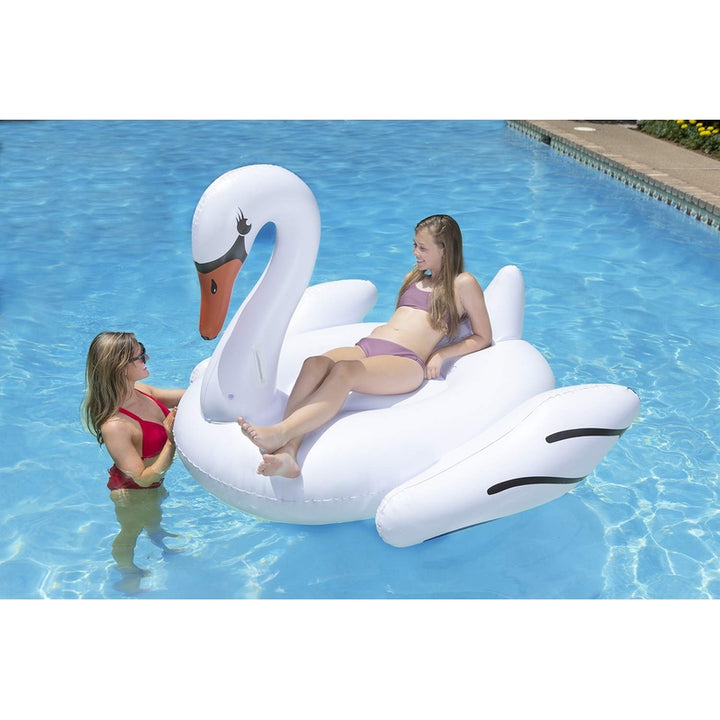 Flotador Jumbo Swan Rider Poolmaster Cisne Blanco Extra Grande para Piscina - Imagen 5