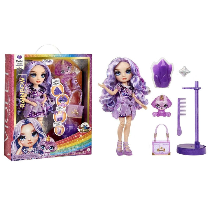 Muñeca Rainbow High Violet Willow con Slime y Mascota Mágica Accesorios Personalizables - Imagen 1