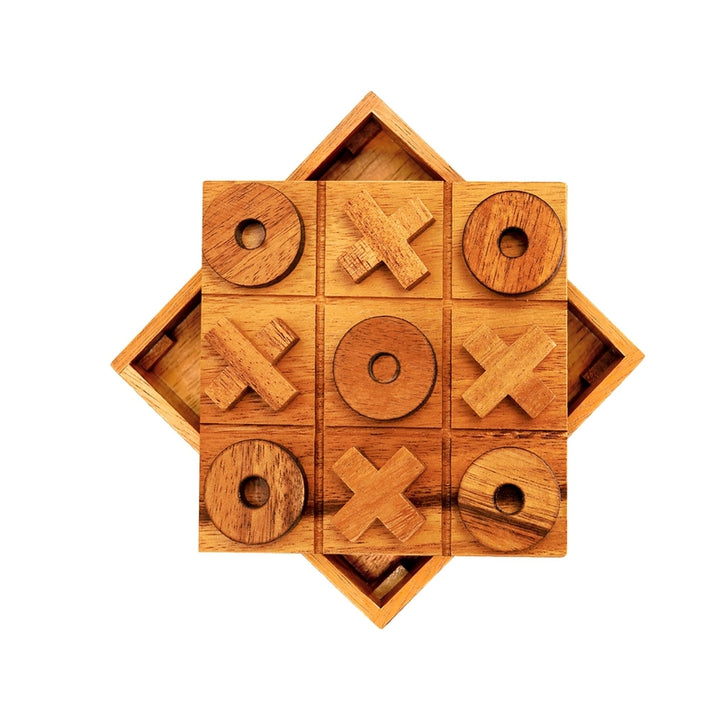 Juego Tic Tac Toe De Madera Para Mesa Diversión Y Decoración - Imagen 9