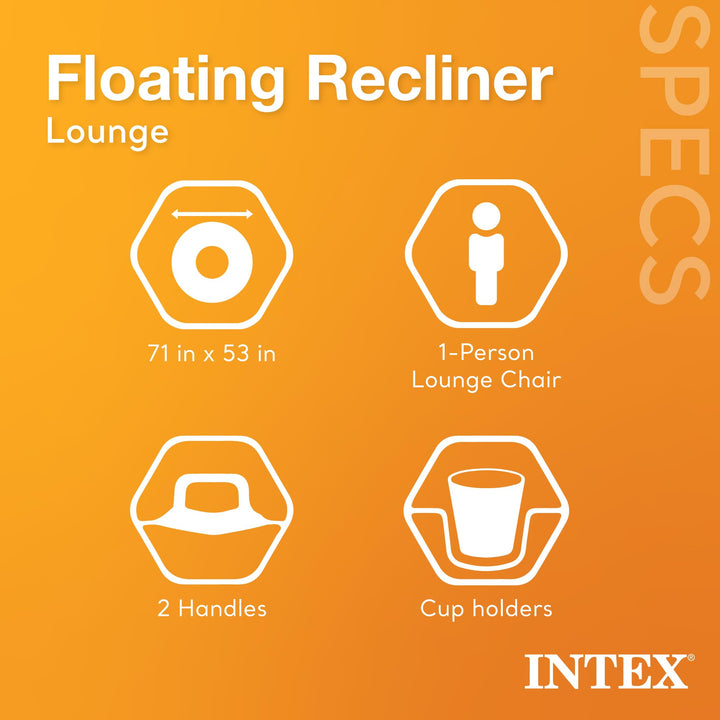 Salón Inflable Reclinable Flotante Intex, 71 X 53 Pulgadas, - Imagen 2