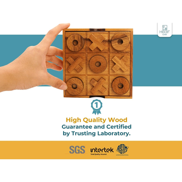 Juego Tic Tac Toe De Madera Para Mesa Diversión Y Decoración - Imagen 4
