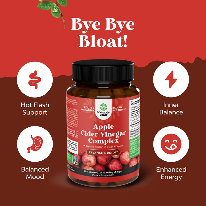 Pastillas De Vinagre De Sidra De Manzana Natures Craft Quemador De Grasa Natural - Imagen 4