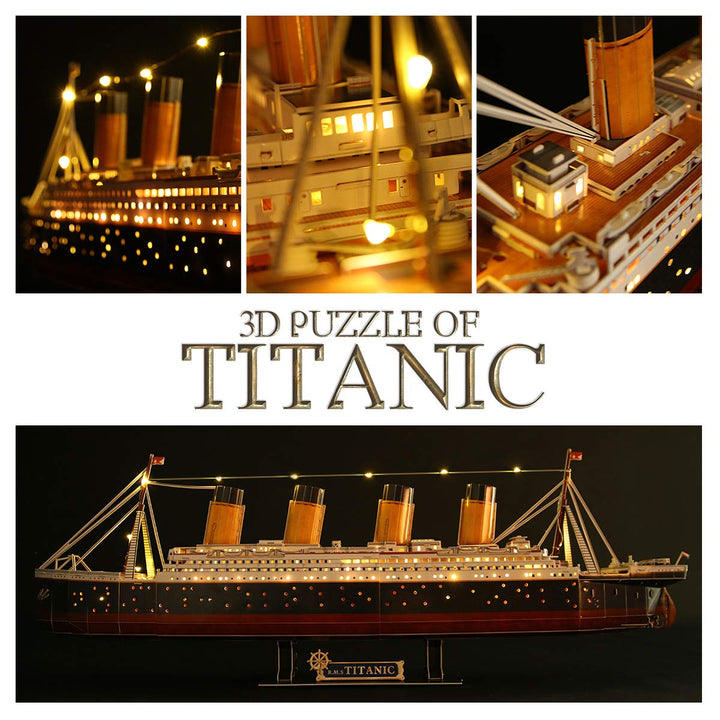 Rompecabezas 3D Led Titanic 89 Cm Barco Decoración Hogar Experiencia Creativa - Imagen 3