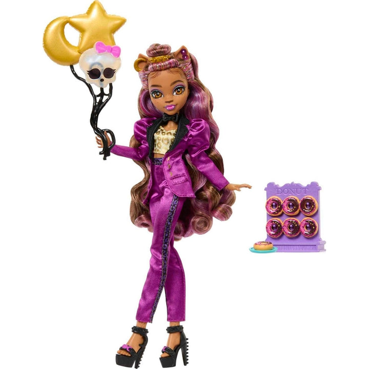 Muñeca Clawdeen Wolf Monster Ball Party con Accesorios Temáticos y Globos - Imagen 4