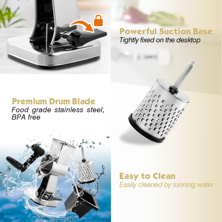 Rallador De Queso Rotatorio Somos Importaciones Alta Calidad Acero Inoxidable - Imagen 6