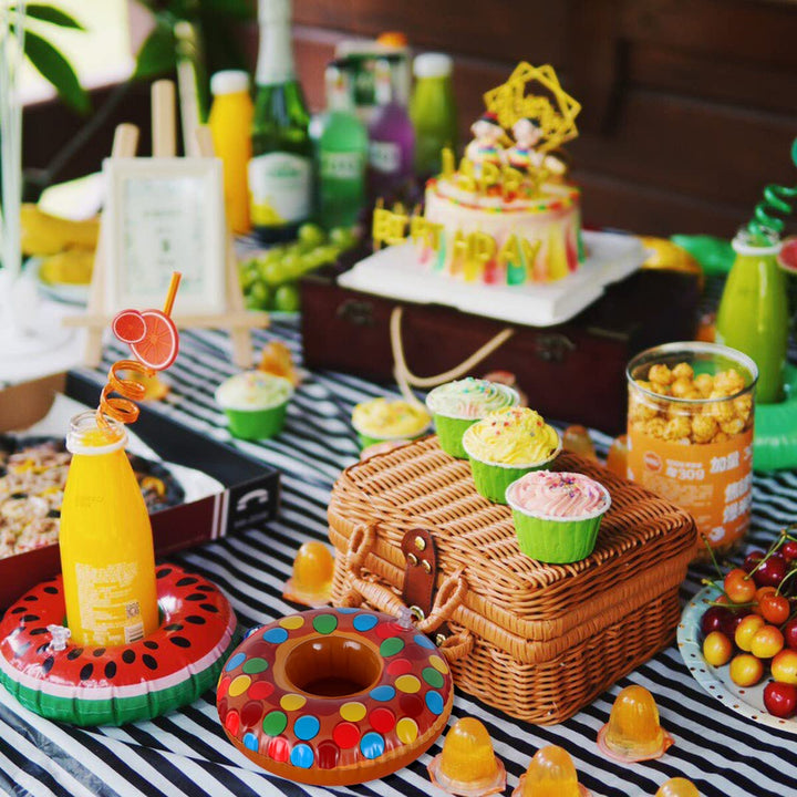 Paquete De 40 Flotadores Inflables Para Bebidas Piscina Diversión Verano - Imagen 5