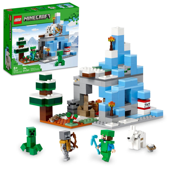 LEGO MINECRAFT PICO CONGELADO 21243 CON STEVE CREEPER Y CABRA PARA NIÑOS - Imagen 1