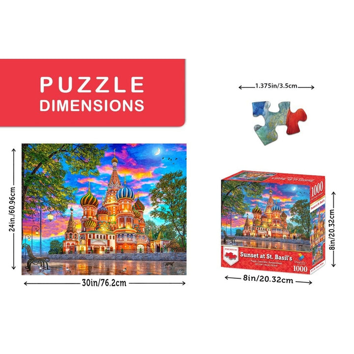 Rompecabezas 1000 Piezas Catedral San Basilio Atardecer Premium - Imagen 3