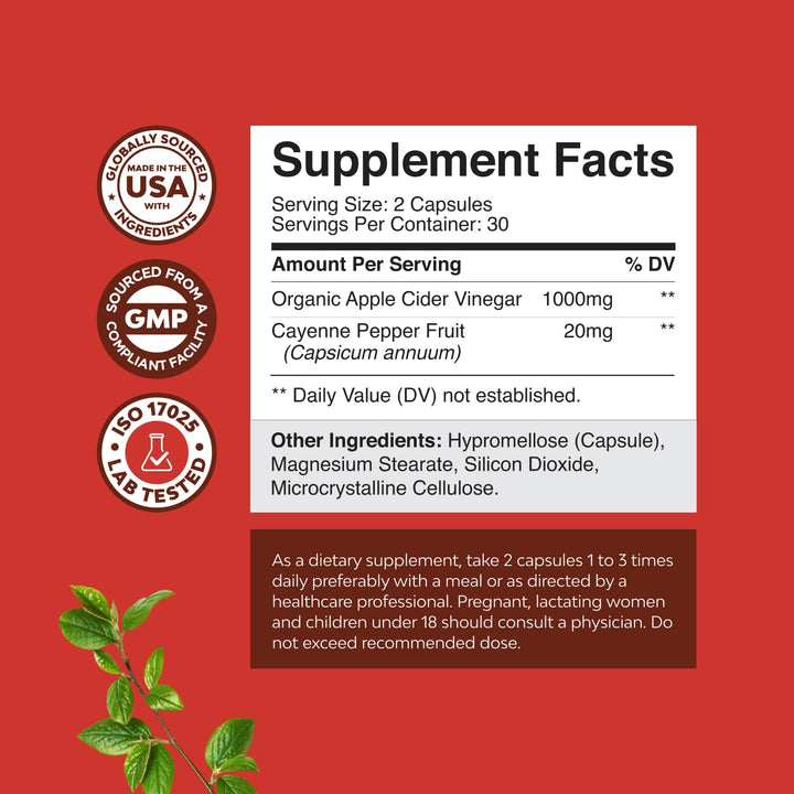 Pastillas De Vinagre De Sidra De Manzana Natures Craft Quemador De Grasa Natural - Imagen 2