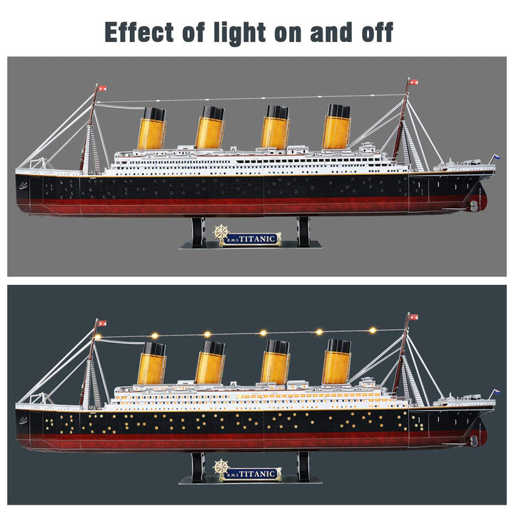 Rompecabezas 3D Led Titanic 89 Cm Barco Decoración Hogar Experiencia Creativa - Imagen 8